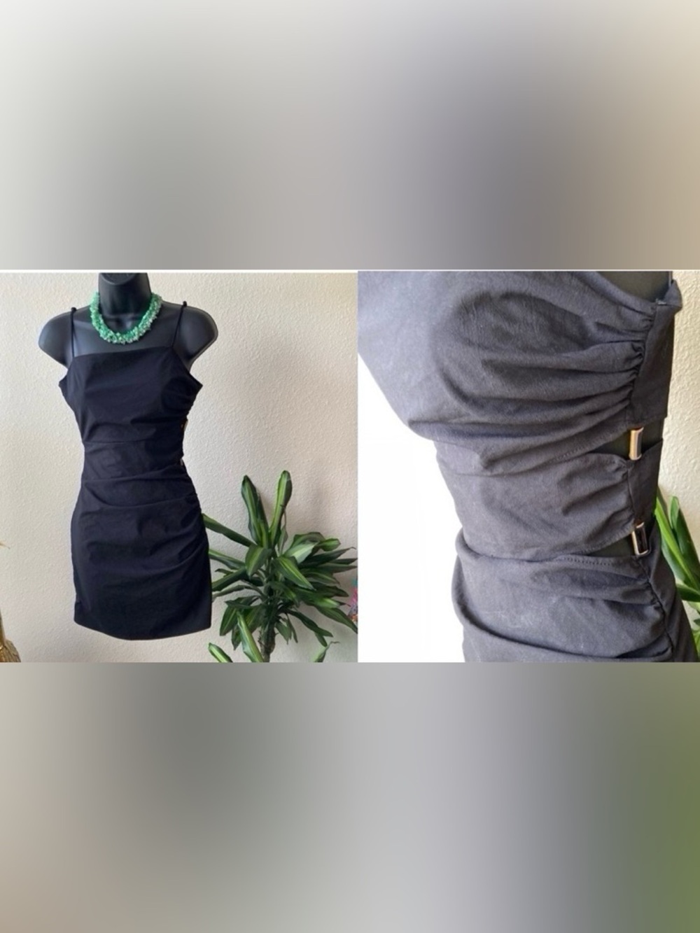 Zara Side Cut Out Black Mini Dress